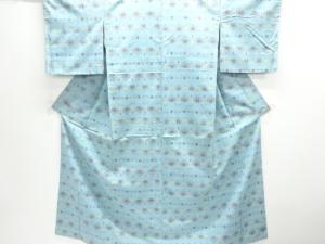 アンティーク　花唐草模様織出し手織り紬着物